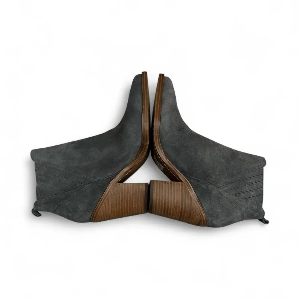 Marc Fisher Charcoal Gray Suede Ankle Booties
